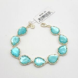 Kendra Scott Gold Kenzie Link Bracelet in Aqua Illusion